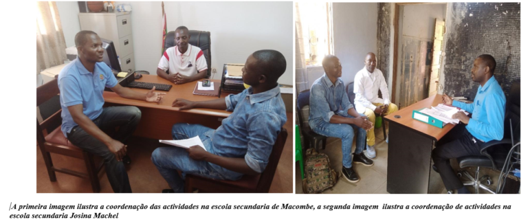 Coordenação das Actividades nas Escolas Secundárias de Macombe e Josina Machel no projecto Adolescentes e Jovens Preparados para o desafio